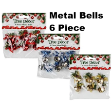 Christmas Tree Metal Bells - 6 Piece